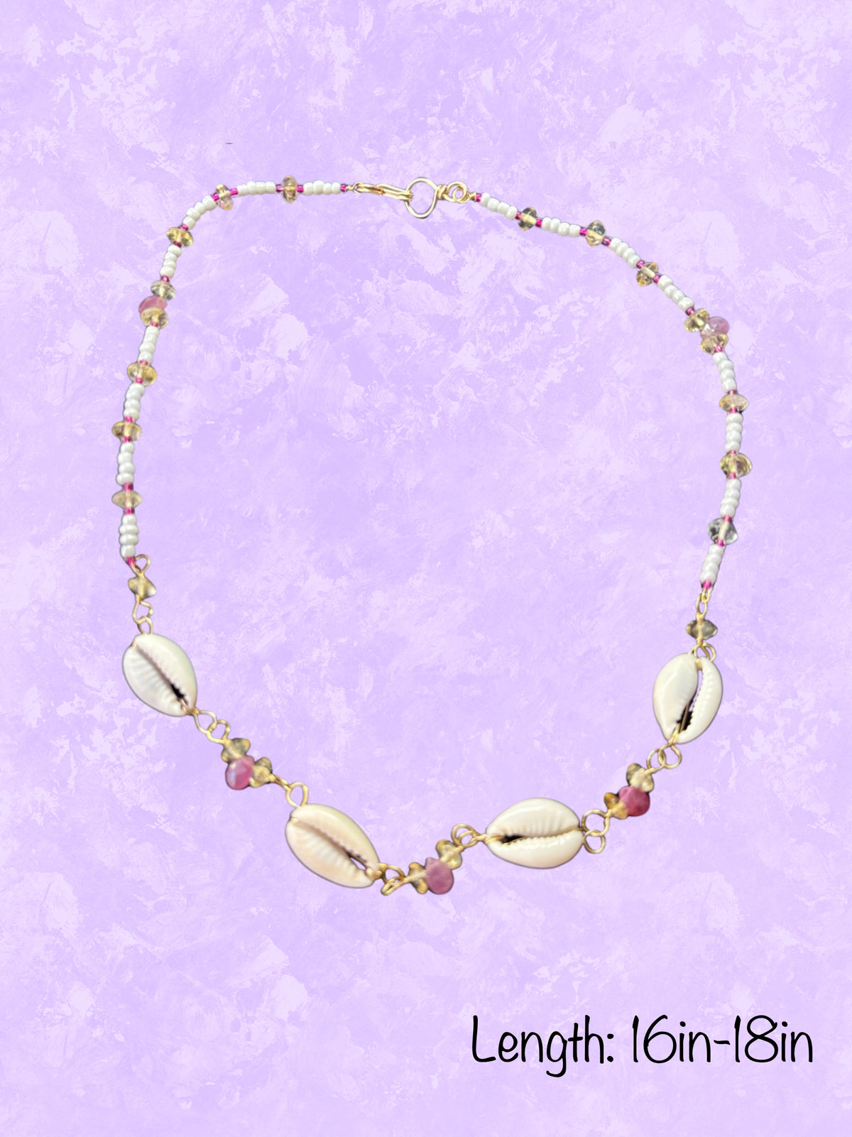 COWRIE SHELL, SAPPHIRE & CITRINE CHOKER