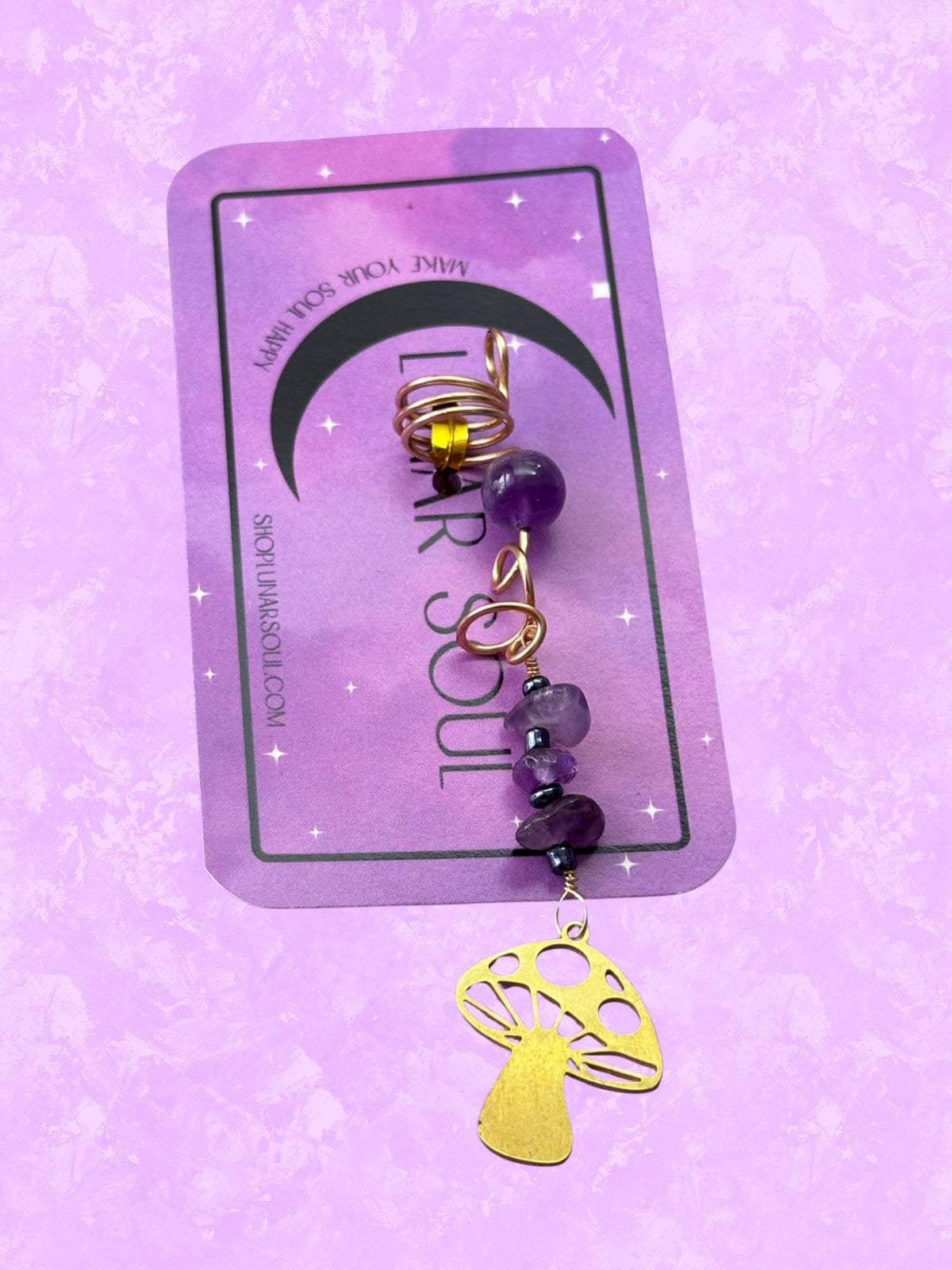 AMETHYST x MUSHROOM HAIR JEWEL