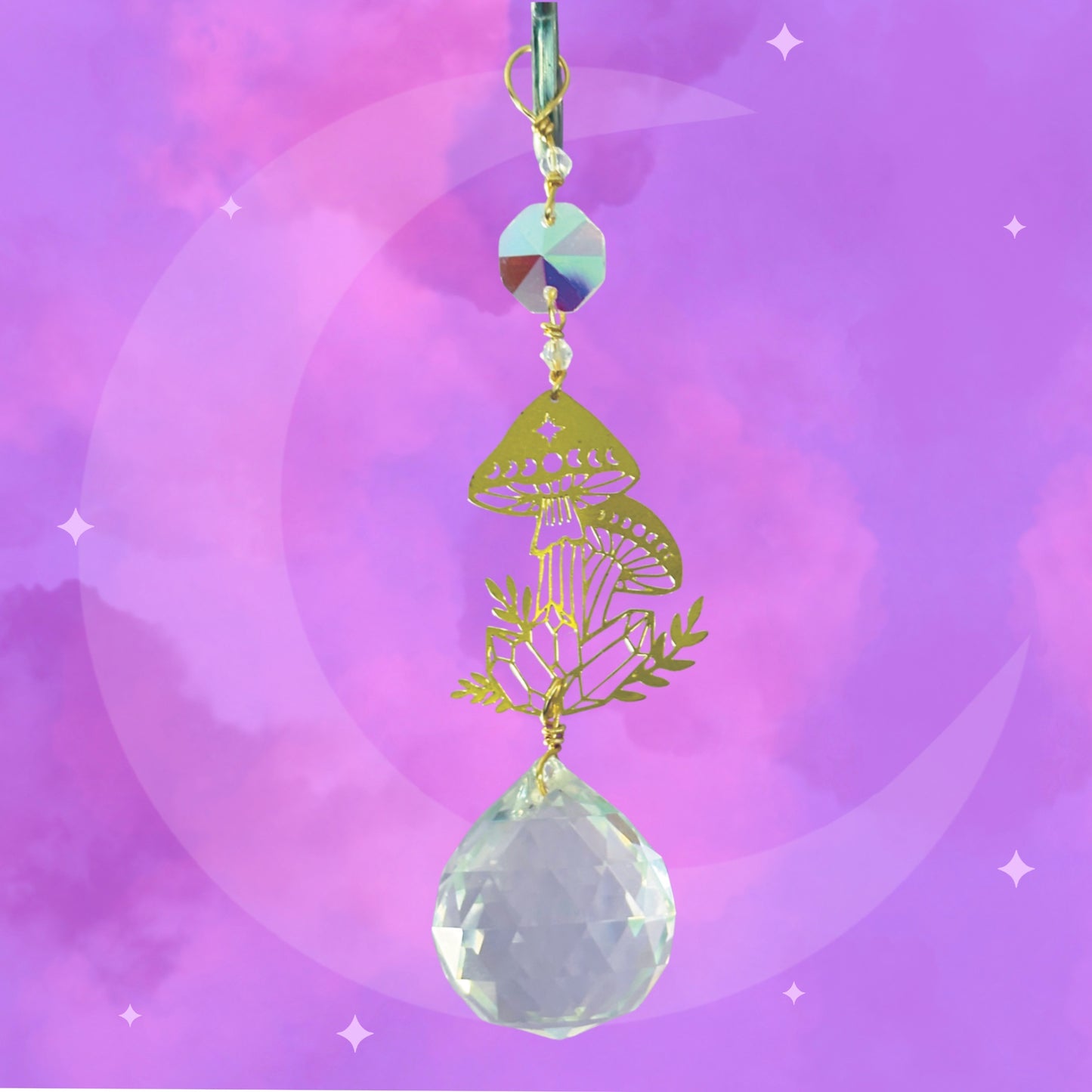 ‘Crystal Mushroom’ Suncatcher Pendant