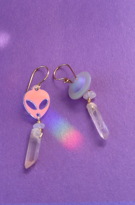 ‘Alien’ Clear Quartz Earring