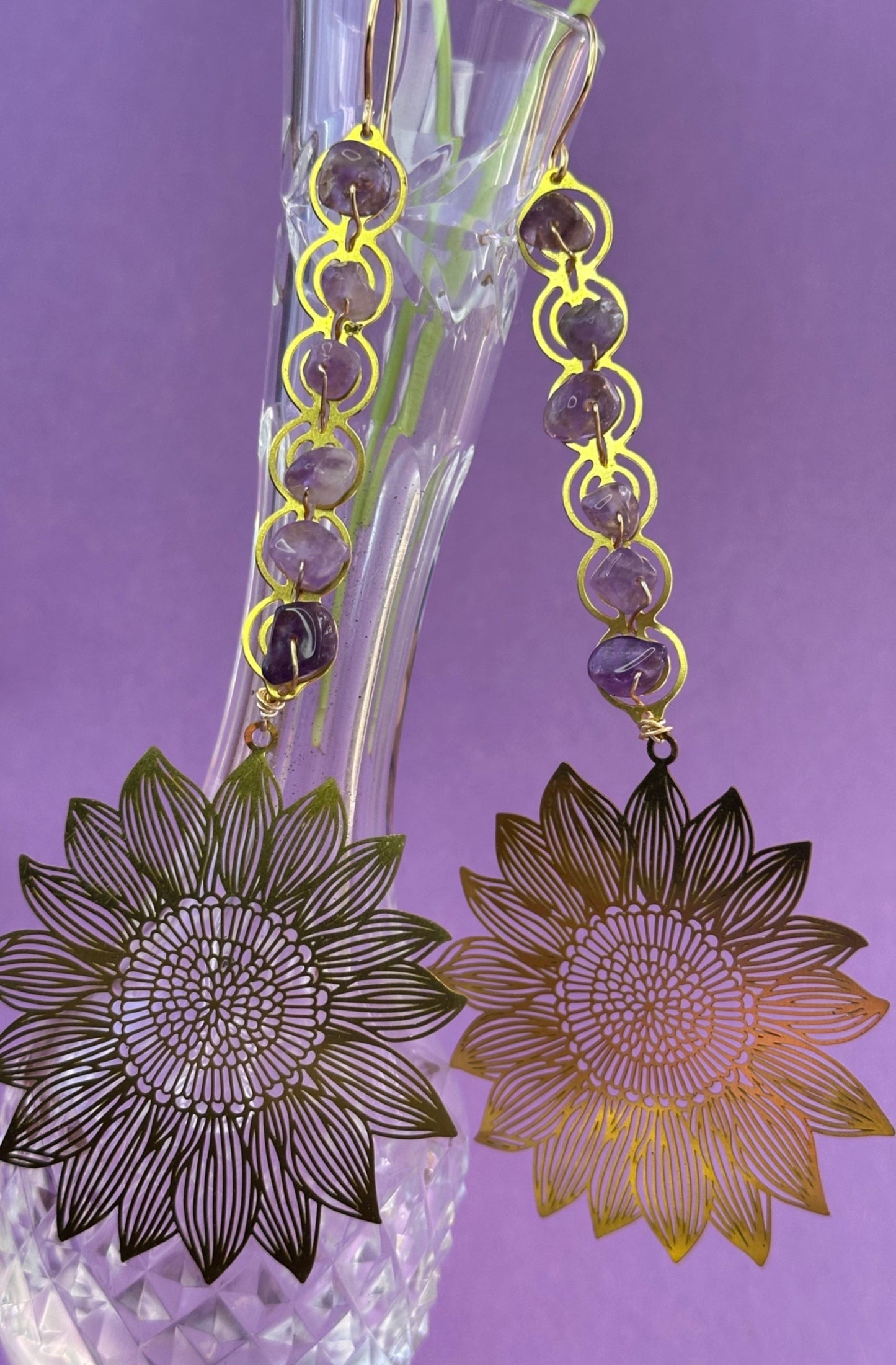 ‘Amethyst Sunflower’ Earring