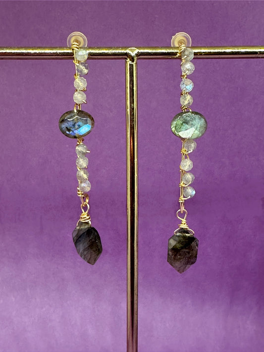 LABRADORITE DROP EARRING