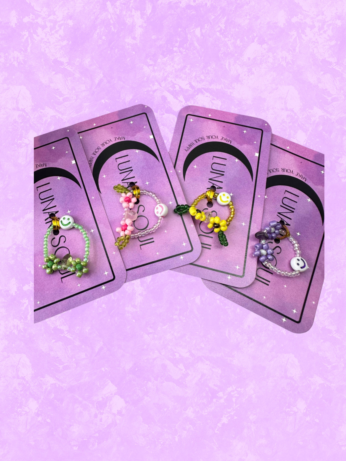 GEMSTONE SMILEY RINGS
