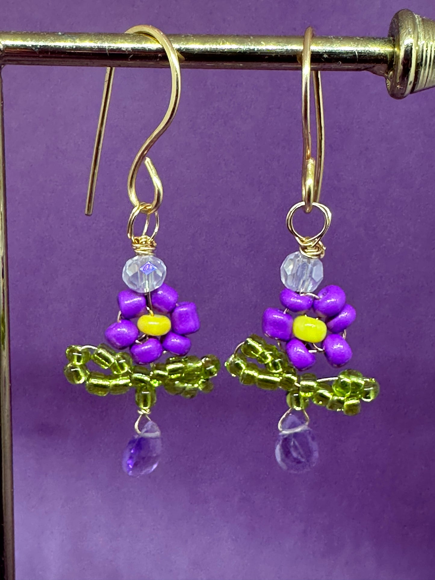 BERMUDIANA x AMETHYST GEMFLOWER- EARRING