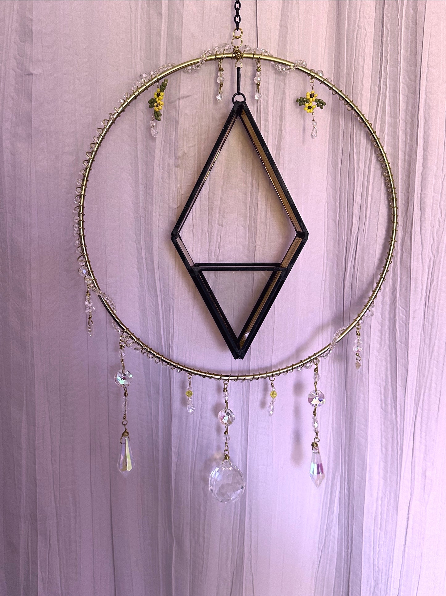 YELLOW -LRG GLASS PLANTER SUNCATCHER