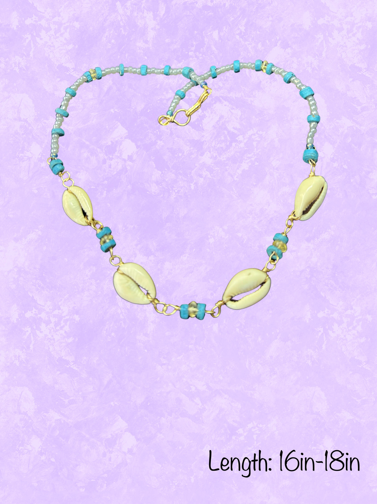 COWRIE SHELL, CITRINE & CLAY CHOKER