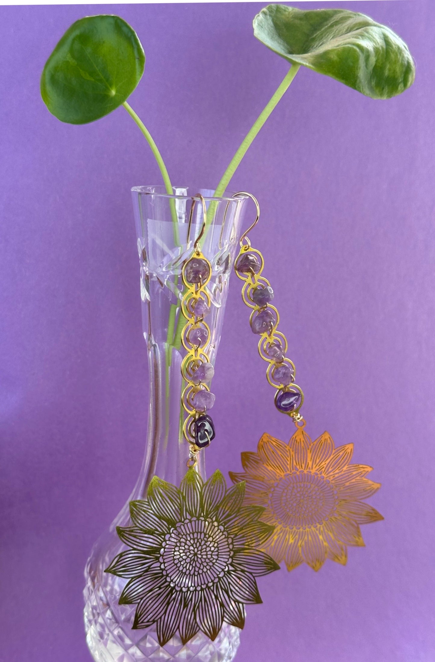 ‘Amethyst Sunflower’ Earring