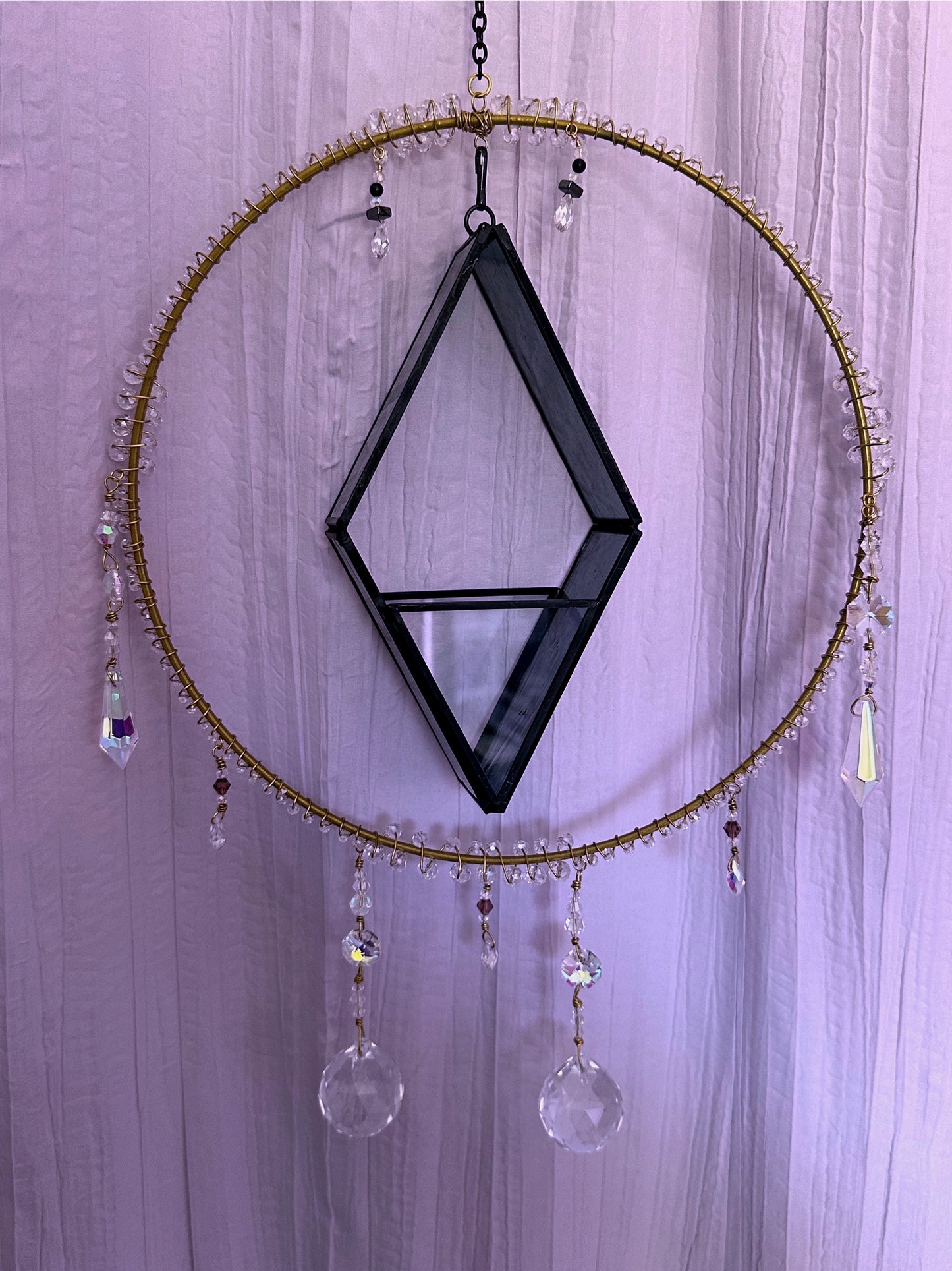 BLACK-LRG GLASS PLANTER SUNCATCHER