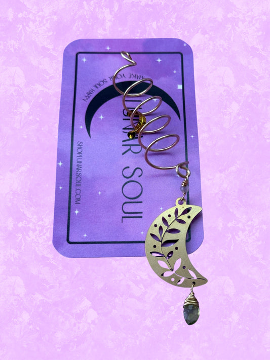 MOON x PERIDOT x INDIAN AGATE HAIR JEWEL