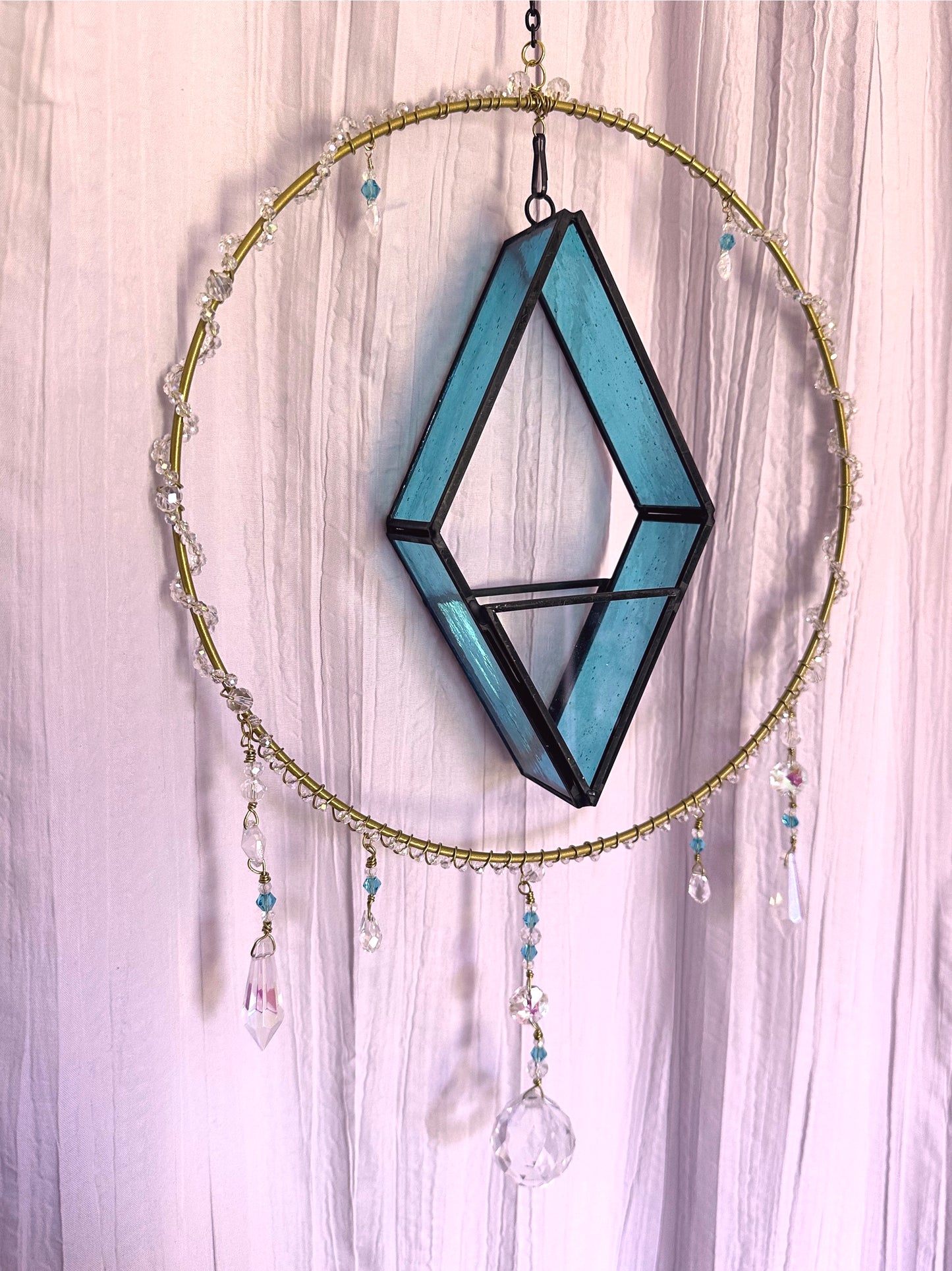 BLUE - LRG GLASS PLANTER SUNCATCHER