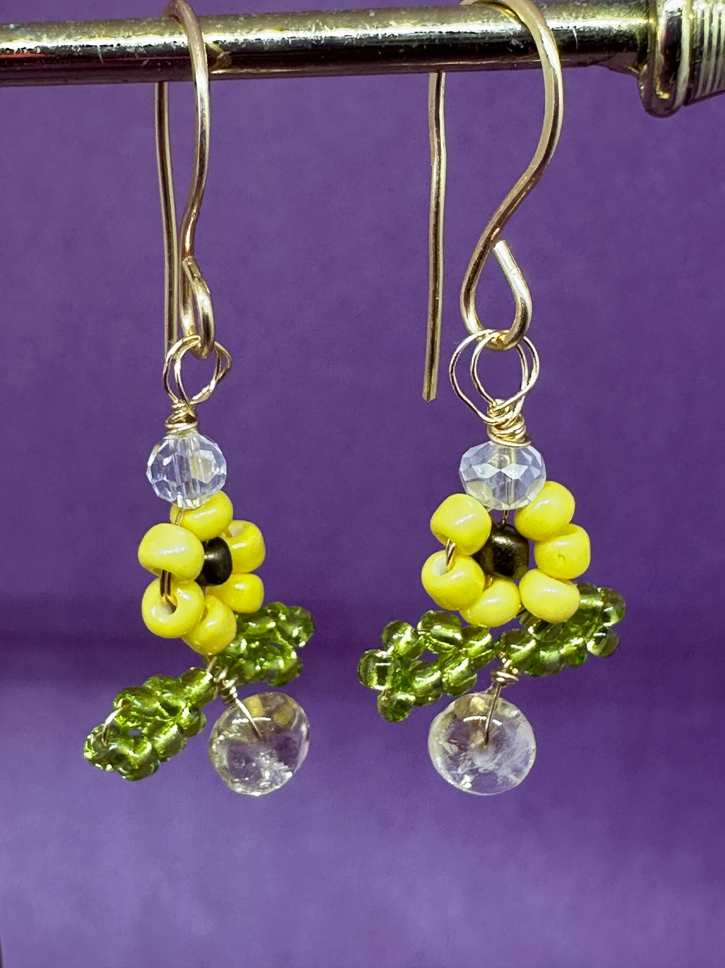 SUNFLOWER x CITRINE GEMFLOWER EARRING