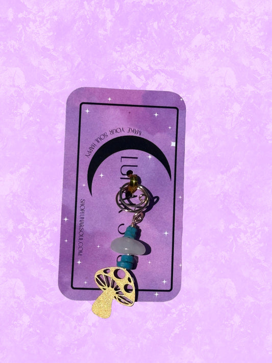ROSE QUARTZ x CLAYx MUSHROOM HAIR JEWEL