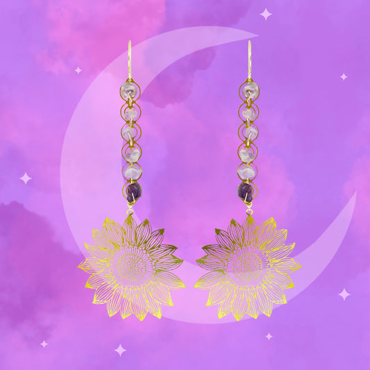 ‘Amethyst Sunflower’ Earring
