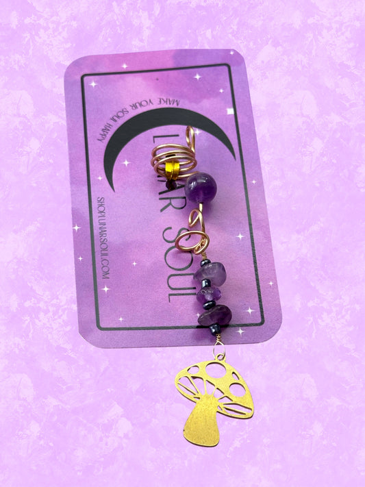 AMETHYST x MUSHROOM HAIR JEWEL