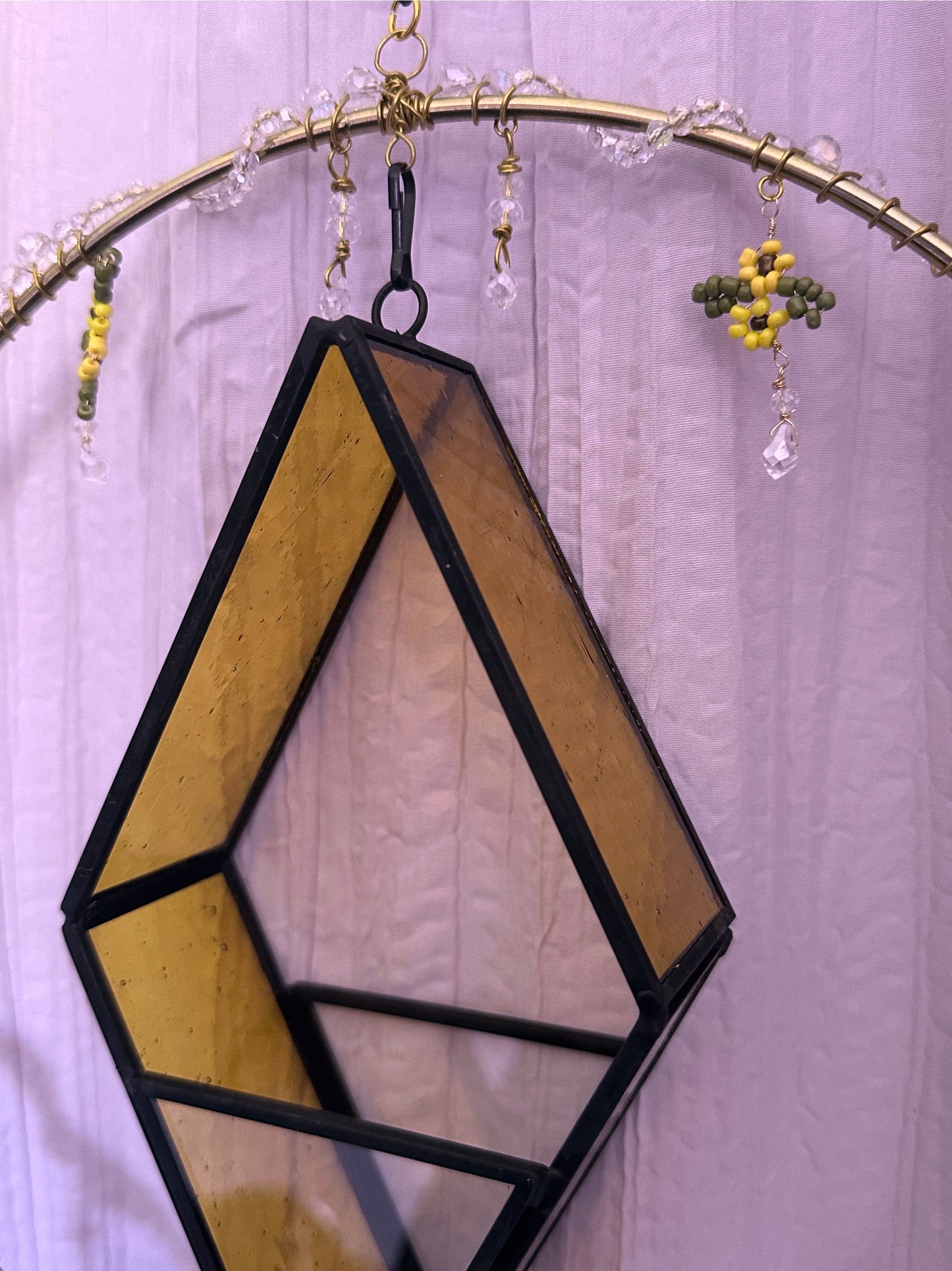 YELLOW -LRG GLASS PLANTER SUNCATCHER