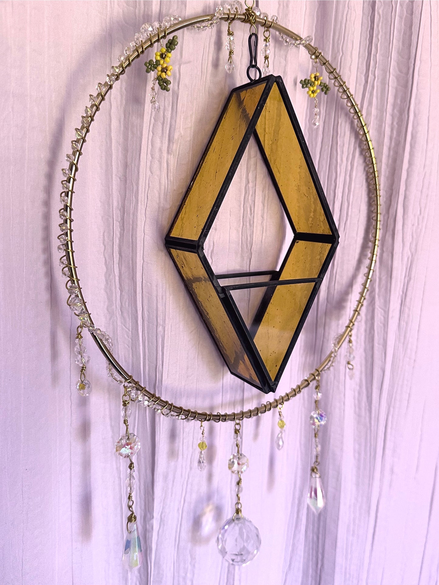 YELLOW -LRG GLASS PLANTER SUNCATCHER