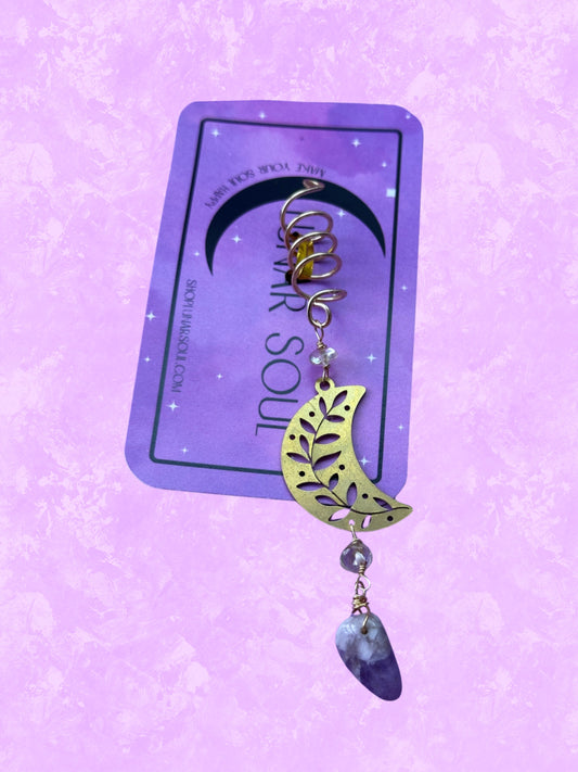 AMETHYST, CITRINE MOON HAIR JEWEL