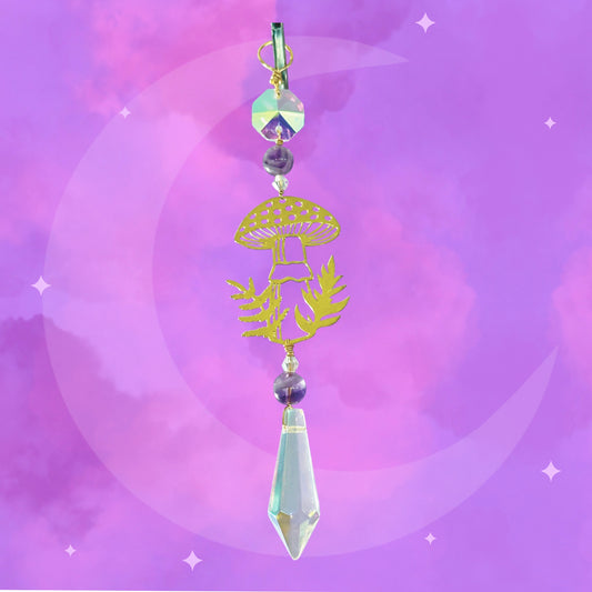‘Mushroom Point’ Amethyst Suncatcher Pendant