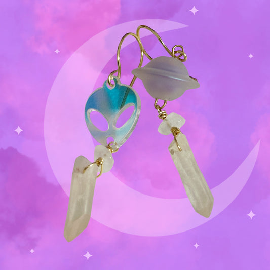 ‘Alien’ Clear Quartz Earring